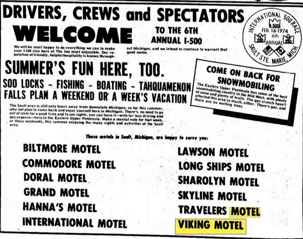 Viking Motel (Imperial Motor Inn) - Feb 1974 Ad